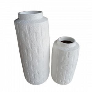 Un Lot de 2 Pots Blancs Lombok