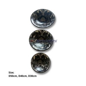 Lot de 3 Assiettes Fleur Batik Céramique Bali No.2