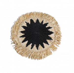 Black and Light Brown Seagrass Placemat b