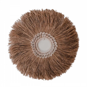 Décoration murale en herbe avec coquillages 2