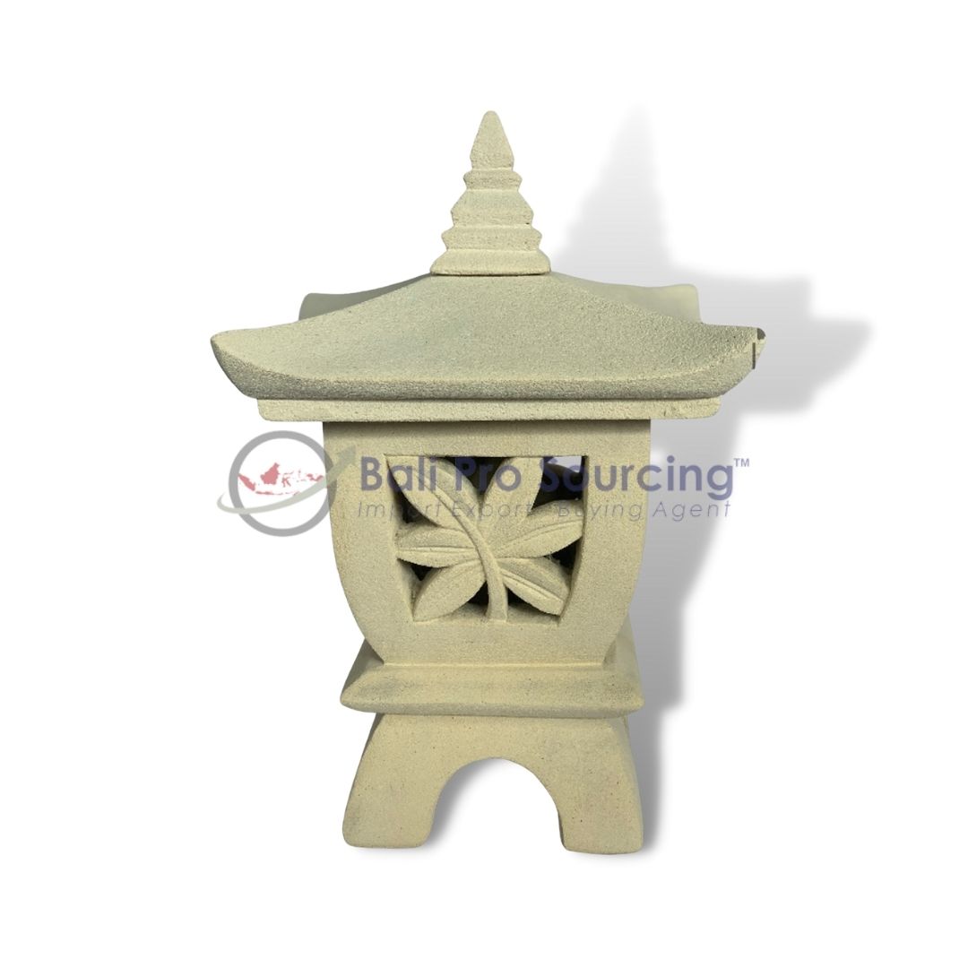 Lumini Japanese Lamp Bamboo Leaf Carved