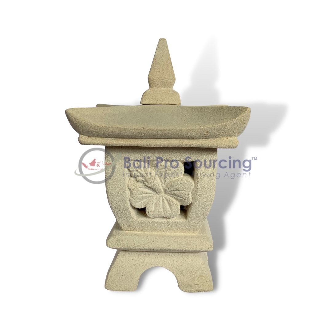 Lumini Japanese Lamp Hibiscus Carved