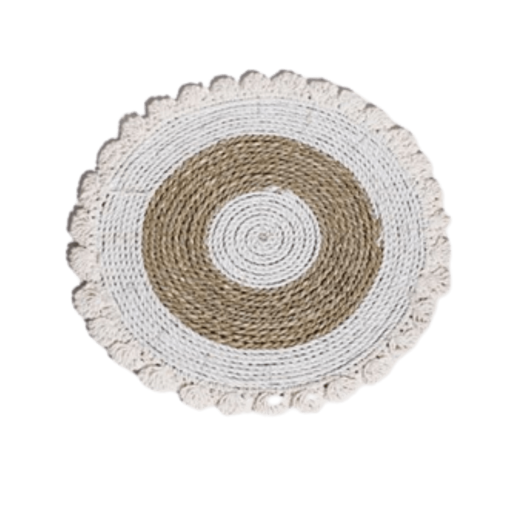 Napperon jonc de mer avec macramé