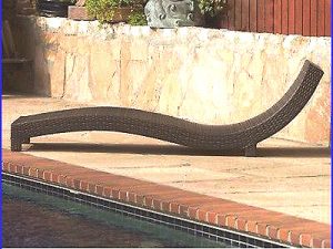Chaise longue en rotin synthétique 2