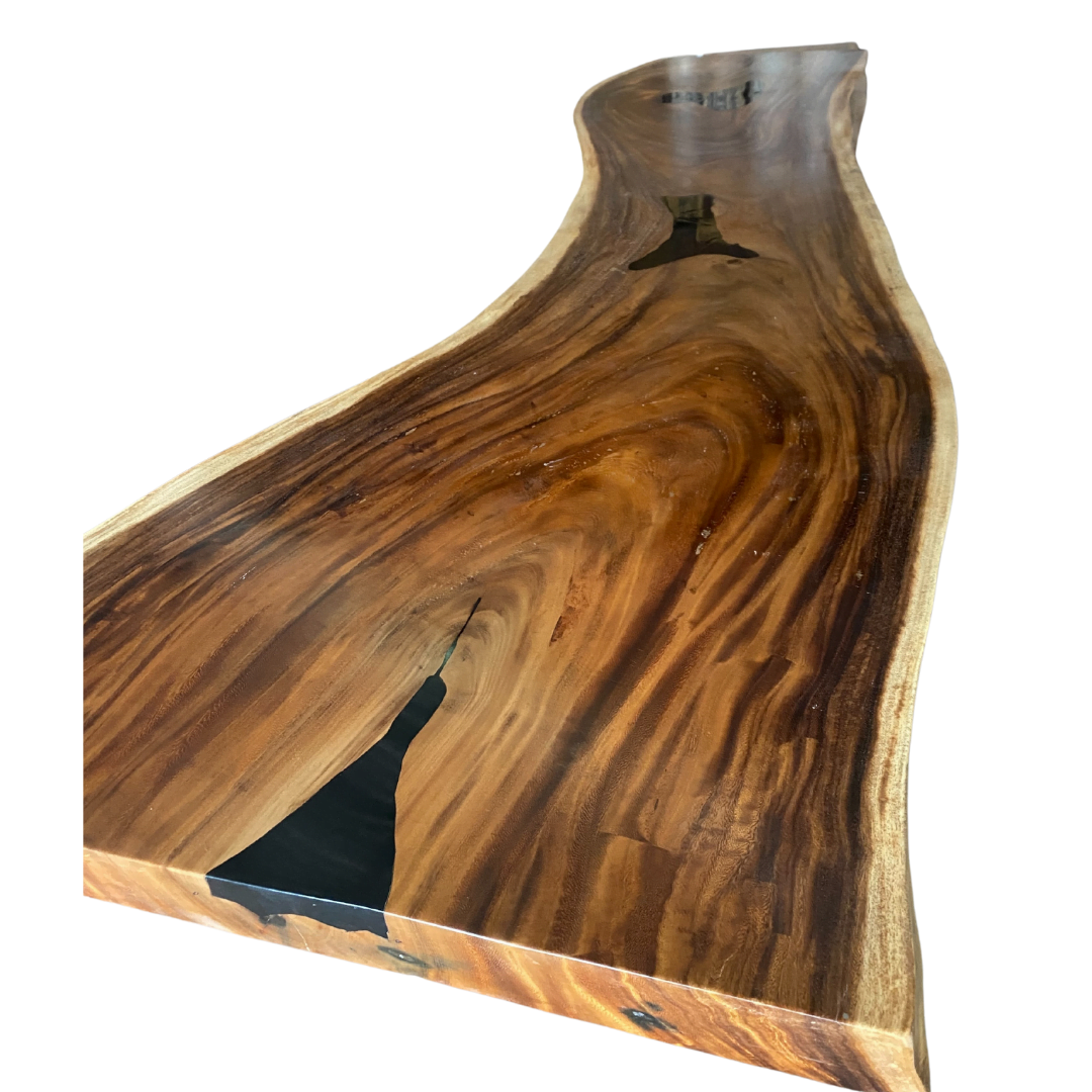 Wooden Black Resin Table