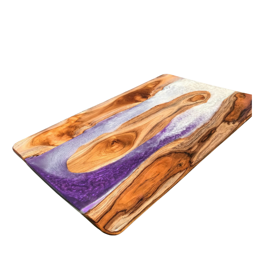 Wooden Purple Resin Table