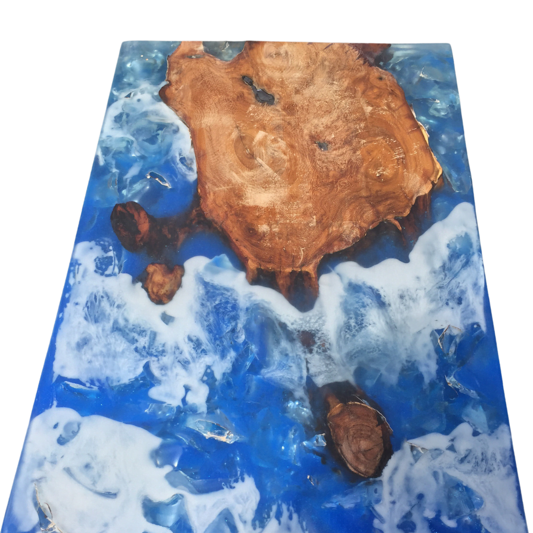 Wooden Resin Waves Table