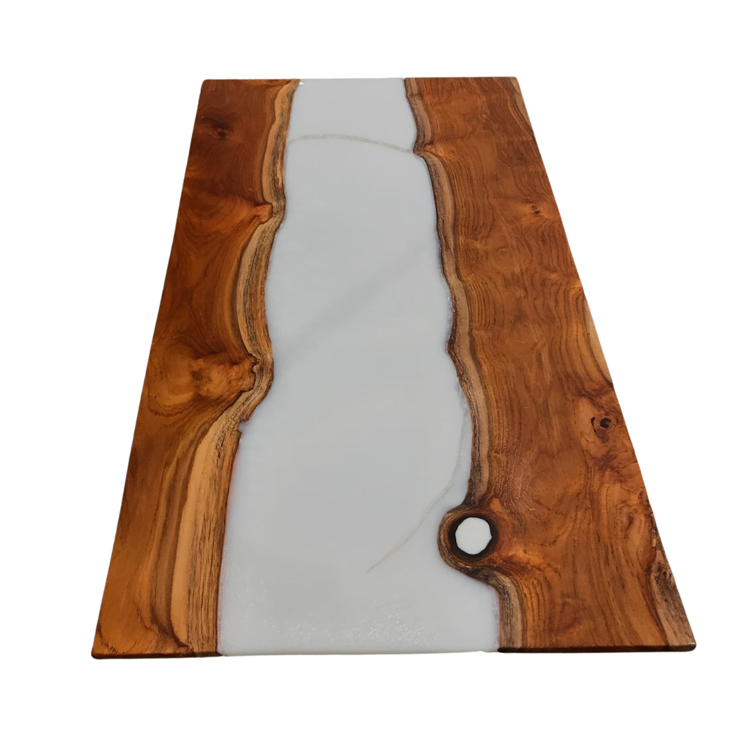 Wooden White Resin Table
