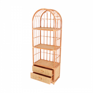 Mika Rattan Shelf And Drawer