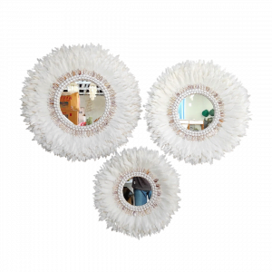 Feather Mirror Decoration