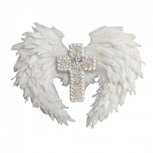 White Feather Wings With Seashells