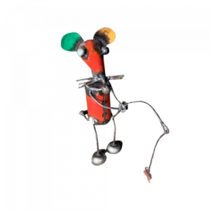 Mouse Fishing Metal Decor