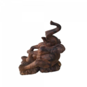 Wooden Elephant Sitting