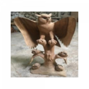 Wooden Owl Open Wings 2