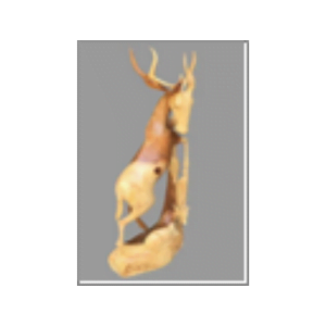 Wooden Deer Mother With Her Baby 2