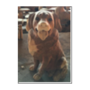 Wooden Sitting Dog Retriver