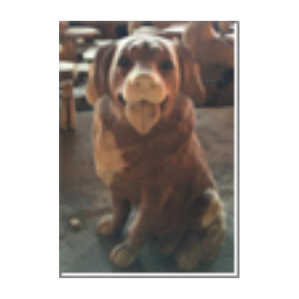 Wooden Sitting Dog Retriver