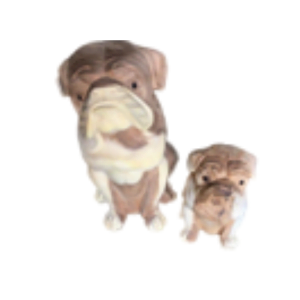 wooden Sitting bulldog
