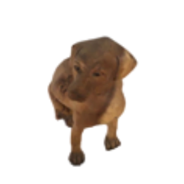 wooden sitting dog