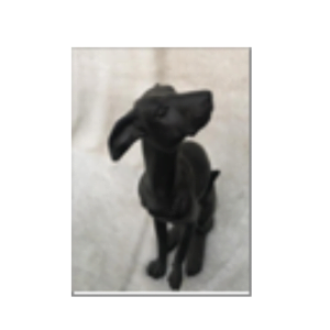 Wooden Sitting Dog Black