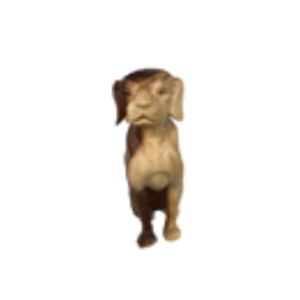 wooden sitting dog brown