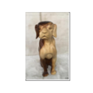 wooden sitting dog brown 2