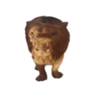 Wooden Sitting Lion