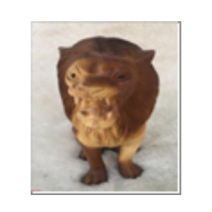 Wooden Sitting Lion 2