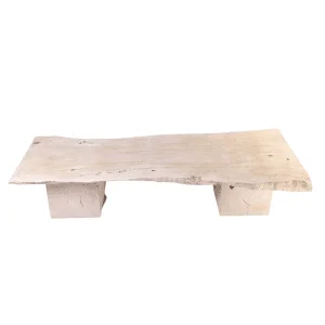 Lychee Wooden Coffee Table with Block Wooden Legs
