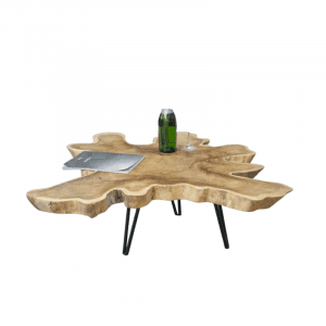 Teak Wooden CT with Black Doff triangle Iron legs