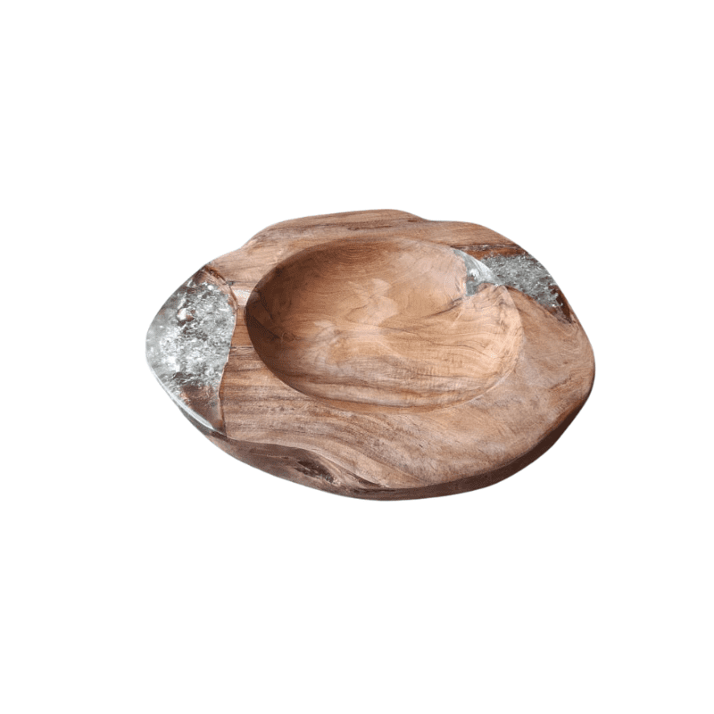 Bol en bois de teck avec résine