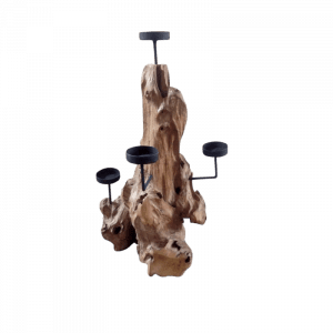Teak wooden lamp - Non Candle