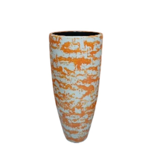 VASE PALM POLOS RANDOM ORANGE BLANC