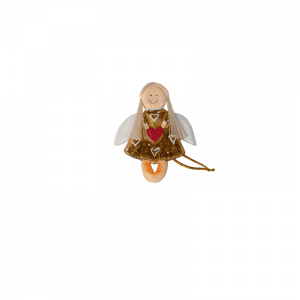 11. Gold Angel Heart Xmas Ornament