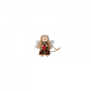 12. Brown Angel Heart Xmas Ornament