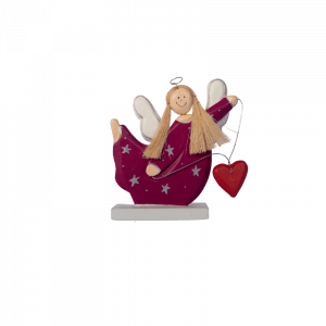 21. Angel Heart With Stand Maroon