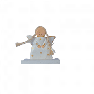 27. Angel With Stand White Gold