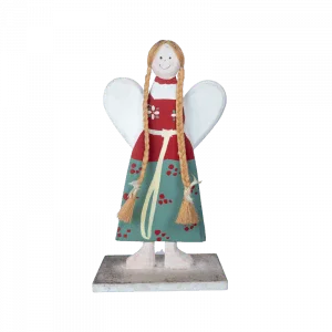 115. Wooden Girl Love With Stand Red Green