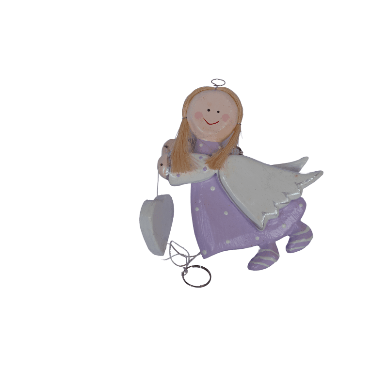 164. Girl With Heart Ornament Purple