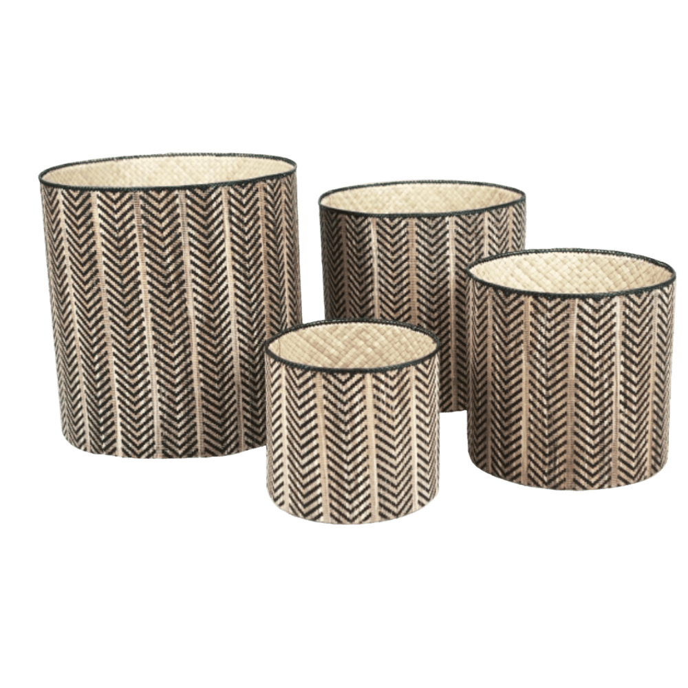 2022707 - set of 4 hyacinth printed round basket