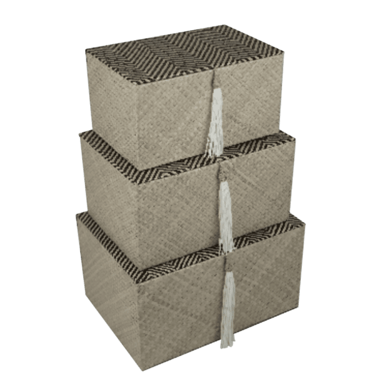 Set of 3 Natural Zigzag Basket L'atelier A Bali