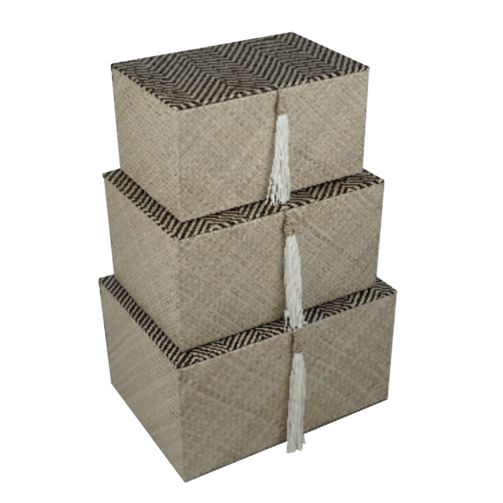 2022728 - set of 3 rect box with tassel
