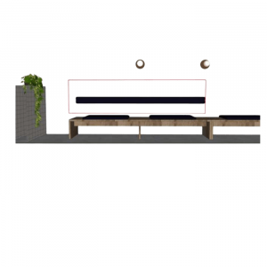Dossier (pour bancs de salle à manger longs)