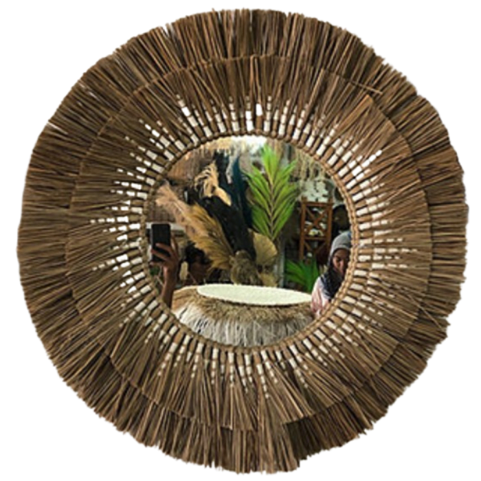 Round grass mirror Diam 80cm