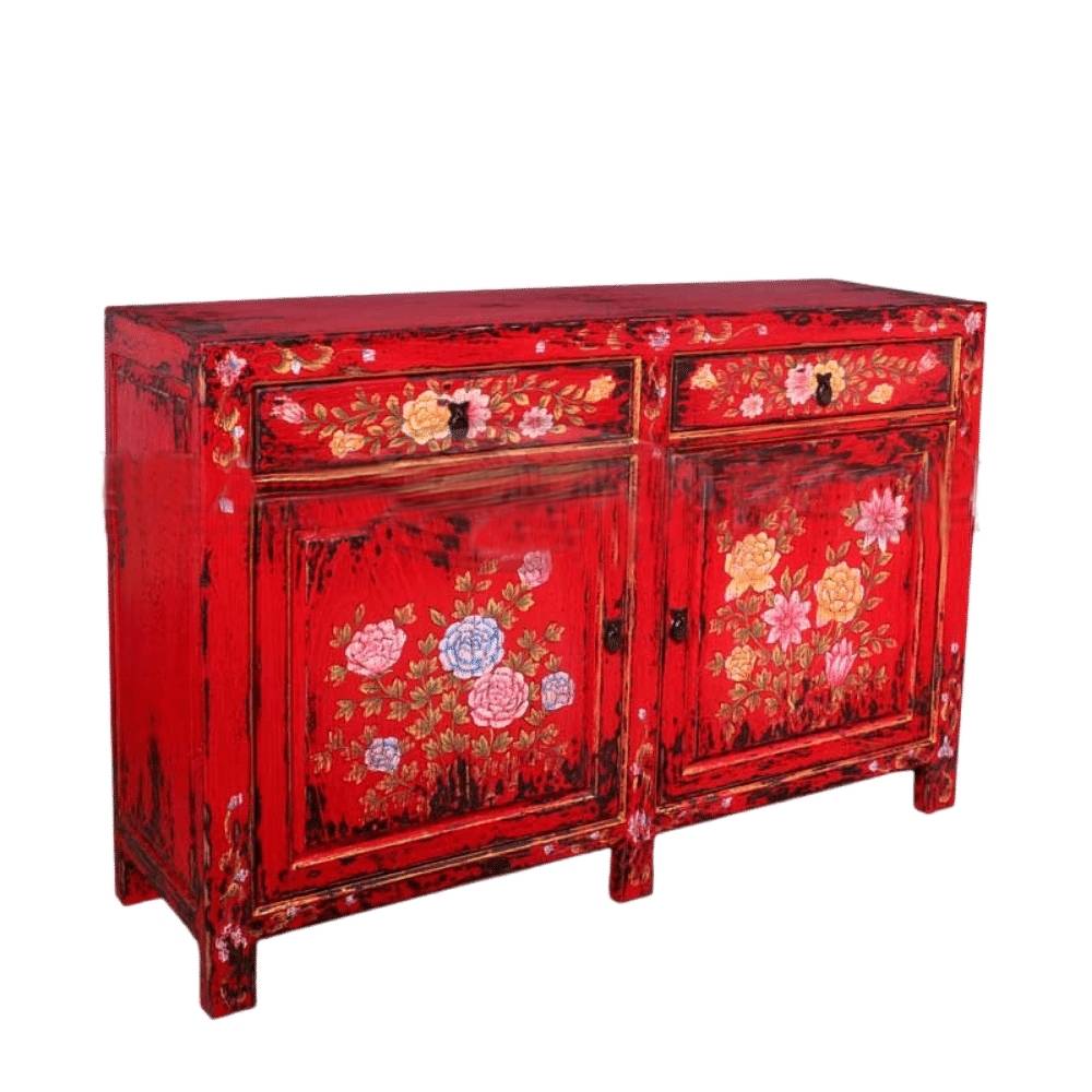 20. DOUBLE CABINET 2 DRW 2 DOOR W MOTIF - L'atelier a Bali
