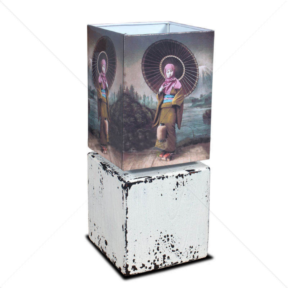 " CUBIS " LAMP W/ RECTA PAINTING SHADE