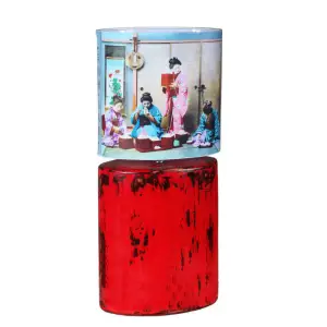 " TABUNG " DESK LAMP W/MOTIF SHADE