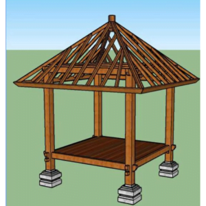 Teak Wood Gazebo with Bali Style 1 - Image 2