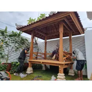 Teak Wood Gazebo with Bali Style 28