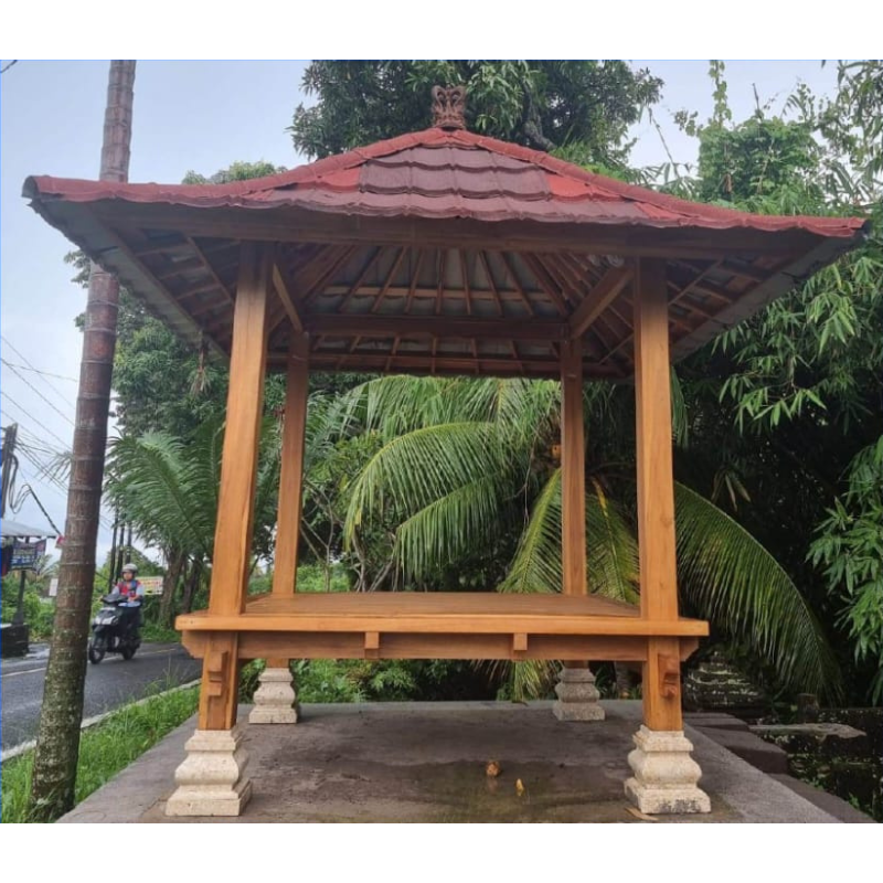 Teak Wood Gazebo with Bali Style 39 - L'atelier A Bali